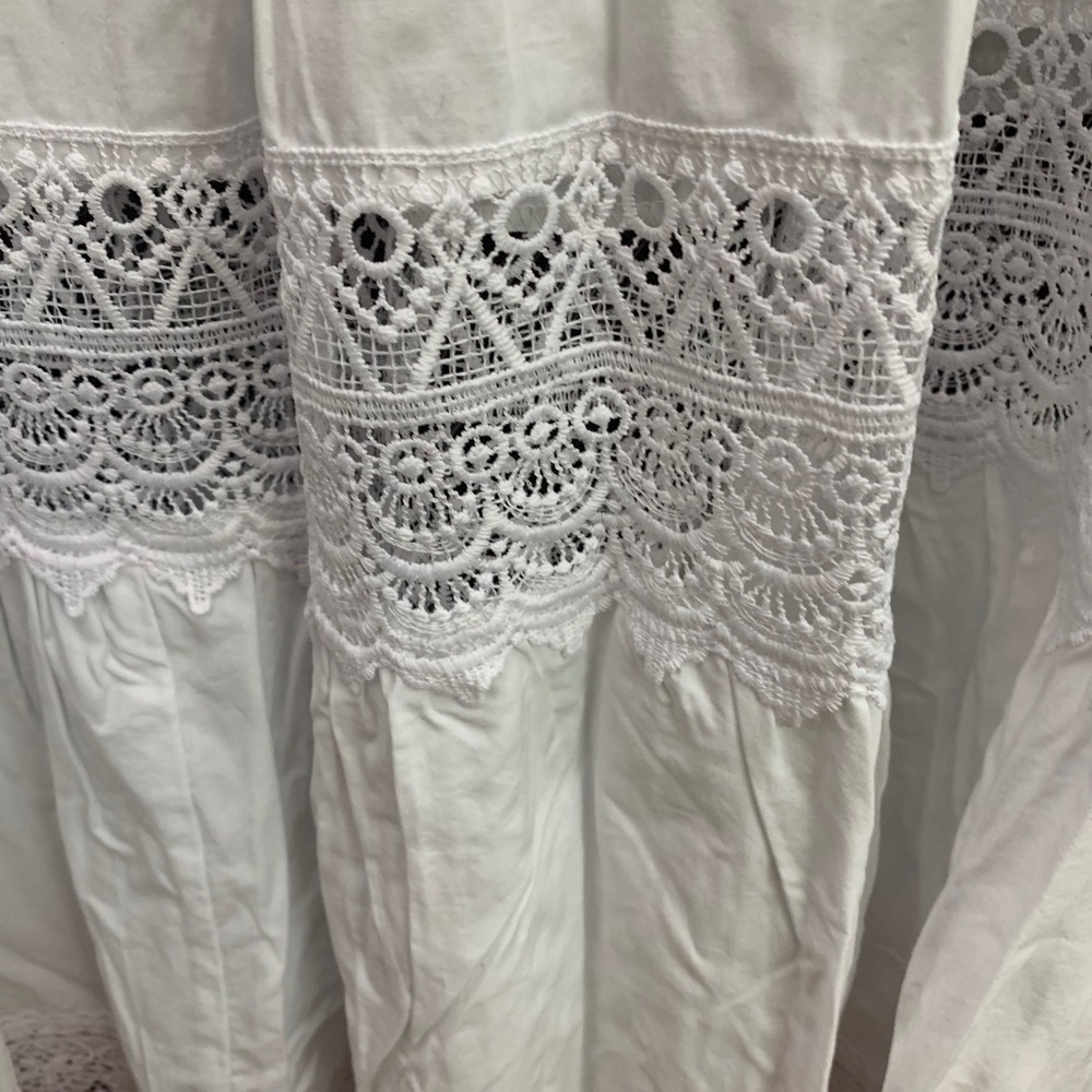 Time and Tru White Crochet Lace Tiered Maxi Skirt XS 0-2 TT23100072037 Boho - Picture 2 of 7